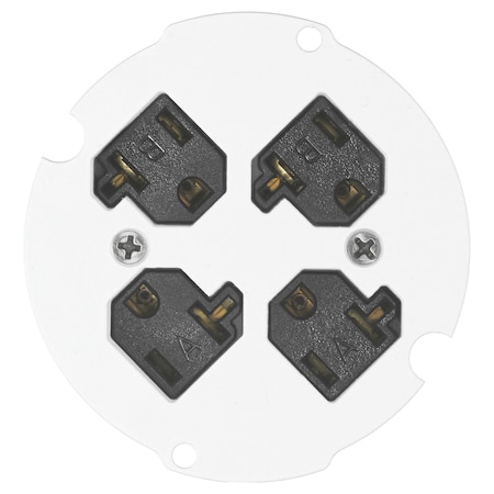 Hubbell Wiring Device-Kellems 4" Series, Sub Plate, Quad 20A 125V Receptacle S1R4SPQUAD